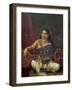 Young Woman with a Veena-Raja Ravi Varma-Framed Giclee Print