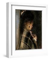 Young Woman with a Veil-Pierre-Auguste Renoir-Framed Art Print