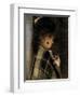 Young Woman with a Veil-Pierre-Auguste Renoir-Framed Art Print