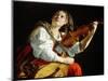 Young Woman with a Violin, c.1612-Orazio Gentileschi-Mounted Premium Giclee Print