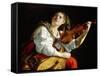 Young Woman with a Violin, c.1612-Orazio Gentileschi-Framed Stretched Canvas