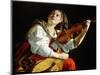 Young Woman with a Violin, c.1612-Orazio Gentileschi-Mounted Giclee Print