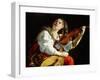 Young Woman with a Violin, c.1612-Orazio Gentileschi-Framed Giclee Print