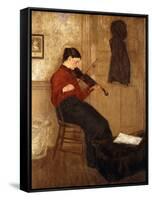 Young Woman with a Violin-Gwen John-Framed Stretched Canvas