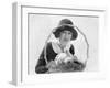 Young Woman with an Easter Basket and a Bunny-null-Framed Photo