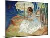 Young woman with an Umbrella, Saint Maxime-Henri Lebasque-Mounted Giclee Print