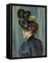 Young Woman with Black Hat, Jeune Femme Au Chapeau Noir, 1895-Pierre-Auguste Renoir-Framed Stretched Canvas