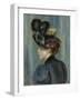 Young Woman with Black Hat, Jeune Femme Au Chapeau Noir, 1895-Pierre-Auguste Renoir-Framed Giclee Print