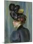 Young Woman with Black Hat, Jeune Femme Au Chapeau Noir, 1895-Pierre-Auguste Renoir-Mounted Giclee Print