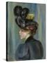 Young Woman with Black Hat, Jeune Femme Au Chapeau Noir, 1895-Pierre-Auguste Renoir-Stretched Canvas