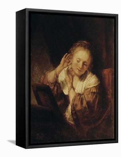 Young Woman with Earrings, 1657-Rembrandt van Rijn-Framed Stretched Canvas