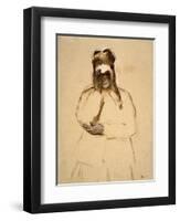 Young Woman with Field Glasses-Edgar Degas-Framed Art Print