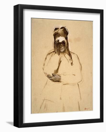 Young Woman with Field Glasses-Edgar Degas-Framed Art Print