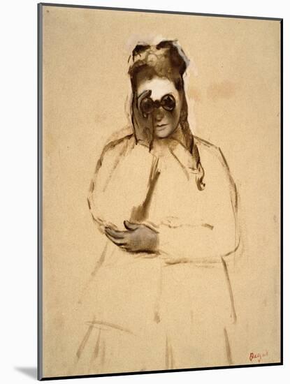 Young Woman with Field Glasses-Edgar Degas-Mounted Art Print