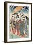 Young Woman with Five Attendants, 1850-Toyokuni-Framed Giclee Print