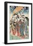 Young Woman with Five Attendants, 1850-Toyokuni-Framed Giclee Print