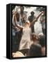Young Woman with Flute Ecstatically Raising Her Arms, Amid Crowd at Woodstock Music Festival-Bill Eppridge-Framed Stretched Canvas