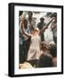 Young Woman with Flute Ecstatically Raising Her Arms, Amid Crowd at Woodstock Music Festival-Bill Eppridge-Framed Photographic Print