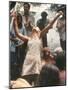 Young Woman with Flute Ecstatically Raising Her Arms, Amid Crowd at Woodstock Music Festival-Bill Eppridge-Mounted Photographic Print