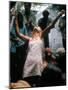 Young Woman with Flute Ecstatically Raising Her Arms, Amid Crowd at Woodstock Music Festival-Bill Eppridge-Mounted Photographic Print
