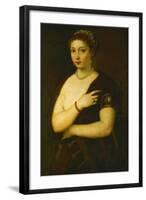 Young Woman with Fur, circa 1535-Titian (Tiziano Vecelli)-Framed Giclee Print