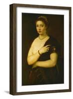 Young Woman with Fur, circa 1535-Titian (Tiziano Vecelli)-Framed Giclee Print