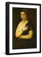 Young Woman with Fur, circa 1535-Titian (Tiziano Vecelli)-Framed Giclee Print