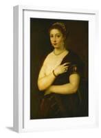 Young Woman with Fur, circa 1535-Titian (Tiziano Vecelli)-Framed Giclee Print