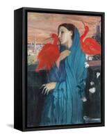 Young Woman with Ibis-Edgar Degas-Framed Stretched Canvas
