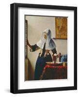 Young Woman with Jug of Water at the Window, about 1663-Johannes Vermeer-Framed Premium Giclee Print