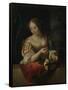 Young Woman with Lemon-Godfried Schalcken-Framed Stretched Canvas