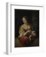 Young Woman with Lemon-Godfried Schalcken-Framed Art Print