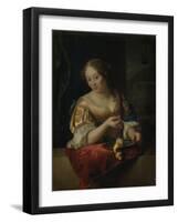 Young Woman with Lemon-Godfried Schalcken-Framed Art Print