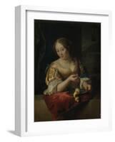 Young Woman with Lemon-Godfried Schalcken-Framed Art Print