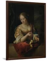 Young Woman with Lemon-Godfried Schalcken-Framed Art Print