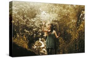 Young Woman with Long Hair Outdoors-Carolina Hernandez-Stretched Canvas