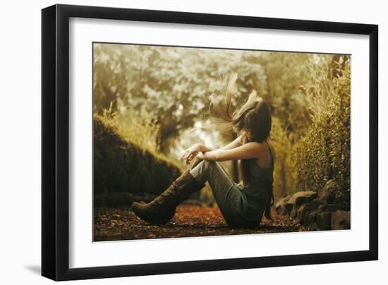 Young Woman with Long Hair Outdoors-Carolina Hernandez-Framed Photographic Print