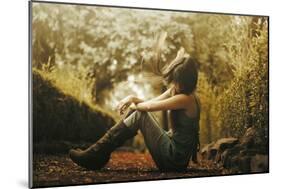 Young Woman with Long Hair Outdoors-Carolina Hernandez-Mounted Photographic Print