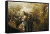 Young Woman with Long Hair Outdoors-Carolina Hernandez-Framed Stretched Canvas