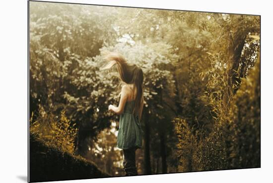 Young Woman with Long Hair Outdoors-Carolina Hernandez-Mounted Photographic Print