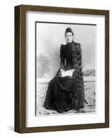 Young Woman with Long Hair Portrait, Ca. 1900-null-Framed Photographic Print