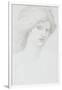 Young Woman with Long Thick Hair Looking to Her Right-Edward Burne-Jones-Framed Giclee Print