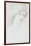 Young Woman with Long Thick Hair Looking to Her Right-Edward Burne-Jones-Framed Giclee Print