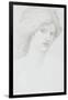 Young Woman with Long Thick Hair Looking to Her Right-Edward Burne-Jones-Framed Giclee Print