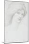 Young Woman with Long Thick Hair Looking to Her Right-Edward Burne-Jones-Mounted Giclee Print