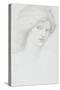 Young Woman with Long Thick Hair Looking to Her Right-Edward Burne-Jones-Stretched Canvas