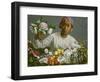 Young Woman with Peonies, 1870-Frederic Bazille-Framed Giclee Print