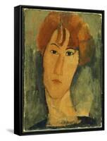 Young Woman with Red Hair Wearing a Collar-Amedeo Modigliani-Framed Stretched Canvas