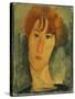 Young Woman with Red Hair Wearing a Collar-Amedeo Modigliani-Stretched Canvas