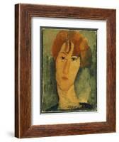 Young Woman with Red Hair Wearing a Collar-Amedeo Modigliani-Framed Giclee Print